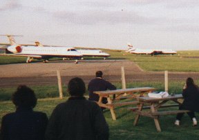 Last Manx Airlines flight departing, note BA livery
